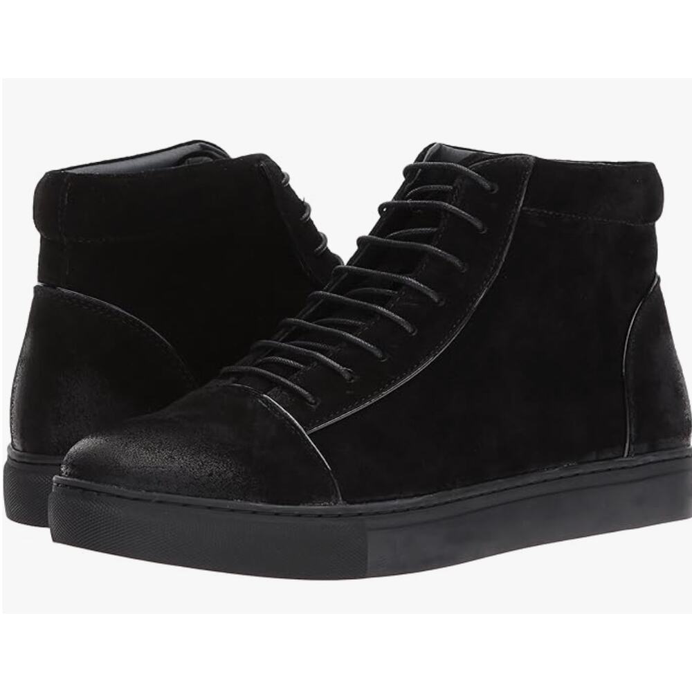 English Laundry Men Grundy Sneaker Boots 8 Black Suede Leather NWT Chukka Combat